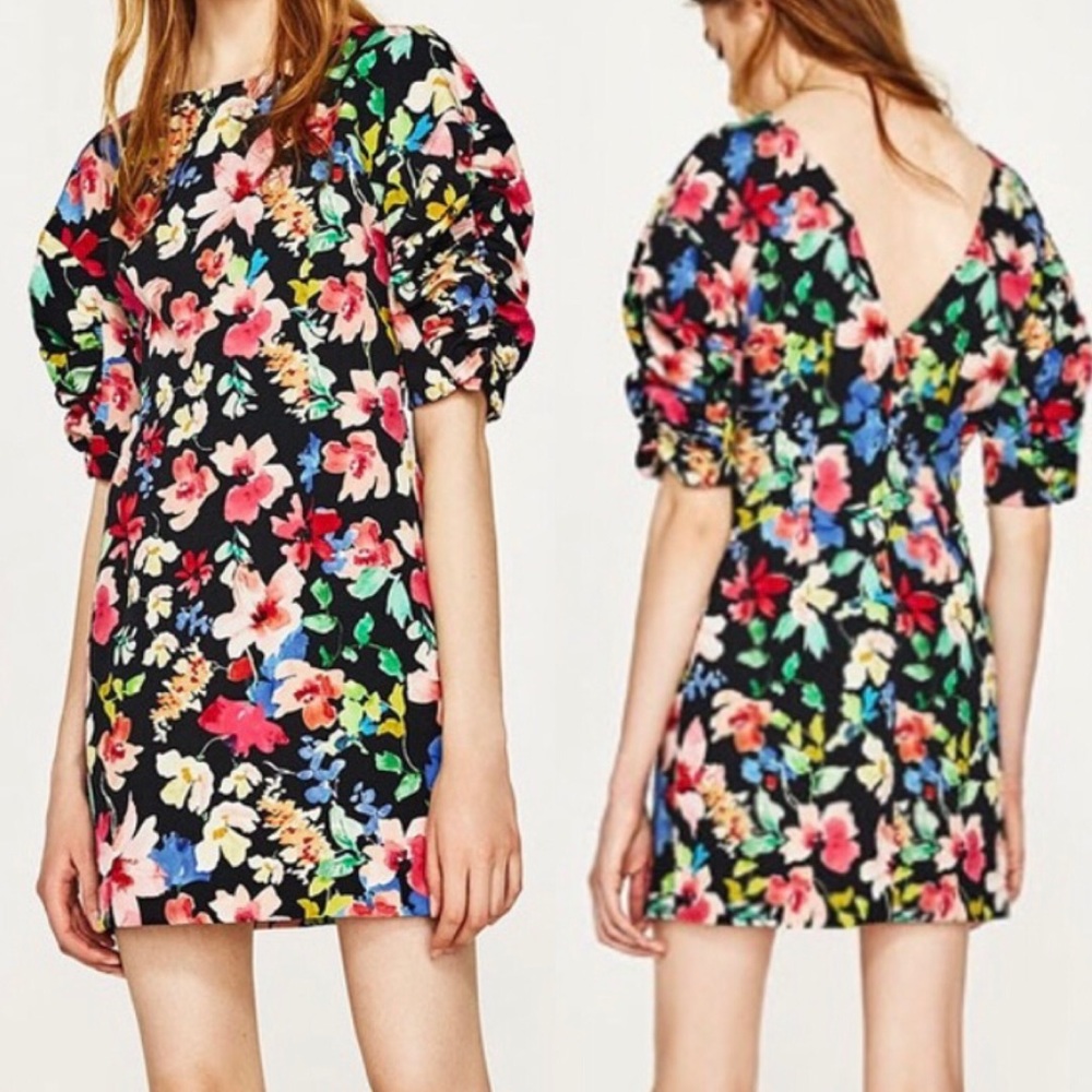 New Zara Floral Mini Dress